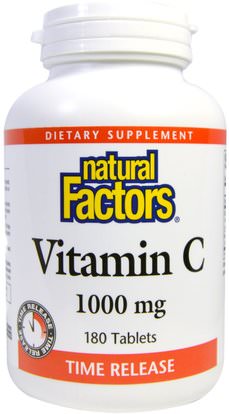 Natural Factors, Vitamin C, Time Release, 1000 mg, 180 Tablets ,الفيتامينات، فيتامين ج، فيتامين ج الافراج عن الوقت