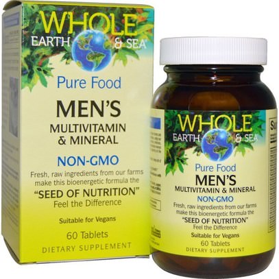 Natural Factors, Whole Earth & Sea, Mens Multivitamin & Mineral, 60 Tablets ,الفيتامينات، الرجال الفيتامينات
