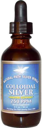 Natural Path Silver Wings, Colloidal Silver, 250 ppm, 2 fl oz (60 ml) ,والمكملات، والفضة الغروانية