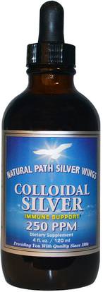 Natural Path Silver Wings, Colloidal Silver, 250 ppm, 4 fl oz (120 ml) ,والمكملات، والفضة الغروانية