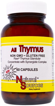 Natural Sources, All Thymus, 60 Capsules ,المكملات الغذائية، الغدة الصعترية، الانفلونزا الباردة والفيروسية، جهاز المناعة