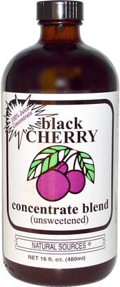 Natural Sources, Black Cherry Concentrate Blend (Unsweetened), 16 fl oz (480 ml) ,الغذاء، القهوة الشاي والمشروبات، عصير الفواكه، المكملات الغذائية، عصير الكرز الأسود