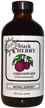 Natural Sources, Black Cherry Concentrate, (Unsweetened), 8 fl oz (240 ml) ,الغذاء، القهوة الشاي والمشروبات، عصير الفواكه، المكملات الغذائية، عصير الكرز الأسود
