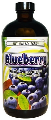 Natural Sources, Blueberry Drink Concentrate, Naturally Sweetened, 16 fl oz (480 ml) ,الغذاء، القهوة الشاي والمشروبات، عصير الفواكه