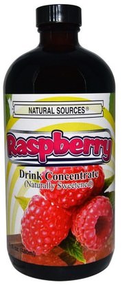 Natural Sources, Raspberry Drink Concentrate, Naturally Sweetened, 16 fl oz (480 ml) ,الغذاء، القهوة الشاي والمشروبات، عصير الفواكه