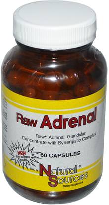 Natural Sources, Raw Adrenal, 60 Capsules ,المكملات الغذائية، الكظرية، منتجات الأبقار