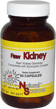 Natural Sources, Raw Kidney, 60 Capsules ,المكملات الغذائية، منتجات الأبقار