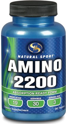 Natural Sport, Amino 2200, 90 Tablets ,والمكملات، والأحماض الأمينية، وتركيبات الأحماض الأمينية