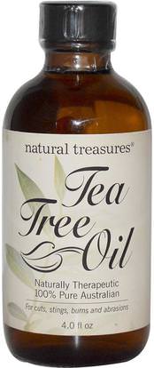 Natural Treasures, BNG, Tea Tree Oil, 100% Pure Australian, 4.0 fl oz ,حمام، الجمال، الروائح الزيوت العطرية، زيت شجرة الشاي