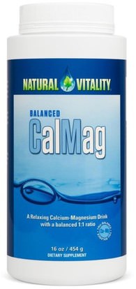 Natural Vitality, Balanced CalMag, Original (Unflavored), 16 oz (454 g) ,والمكملات الغذائية، والمعادن، والكالسيوم والمغنيسيوم