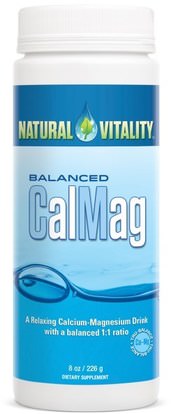 Natural Vitality, Balanced CalMag, Original (Unflavored), 8 oz (226 g) ,والمكملات الغذائية، والمعادن، والكالسيوم والمغنيسيوم