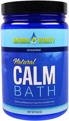 Natural Vitality, Natural Calm Bath, Unscented, 20 oz ,حمام، الجمال، أملاح الاستحمام