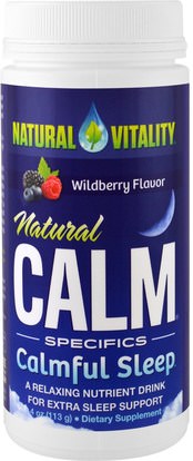 Natural Vitality, Natural Calm, Calmful Sleep, Wildberry Flavor, 4 oz (113 g) ,والمكملات الغذائية، والنوم، والصحة