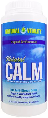 Natural Vitality, Natural Calm, The Anti-Stress Drink, Original (Unflavored), 16 oz (453 g) ,المكملات الغذائية، المعادن، المغنيسيوم، الهدوء الطبيعي