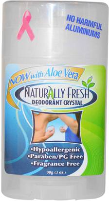 Naturally Fresh, Deodorant Crystal, Fragrance Free, 3 oz (90 g) ,حمام، الجمال، مزيل العرق