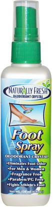 Naturally Fresh, Deodorant Crystal, Foot Spray, 4 fl oz (120 ml) ,حمام، الجمال، قدم الرعاية القدم، مزيل العرق