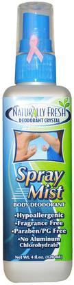 Naturally Fresh, Spray Mist, Body Deodorant, 4 fl oz (120 ml) ,حمام، الجمال، رذاذ مزيل العرق