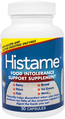 Naturally Vitamins, Histame, Food Intolerance Support Supplement, 30 Capsules ,والمكملات الغذائية، والإنزيمات، والحساسية الغذائية والتعصب