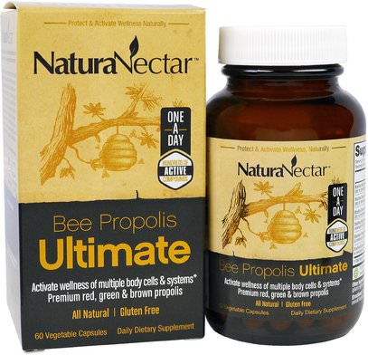 NaturaNectar, Bee Propolis Ultimate, 60 Veggie Caps ,المكملات الغذائية، منتجات النحل، دنج النحل