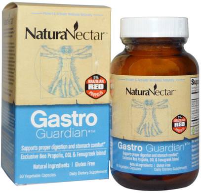 NaturaNectar, Gastro Guardian, 60 Veggie Caps ,المكملات الغذائية، منتجات النحل، دنج النحل، الصحة، الهضم، المعدة