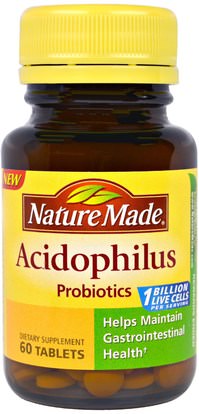 Nature Made, Acidophilus Probiotics, 60 Tablets ,المكملات الغذائية، البروبيوتيك
