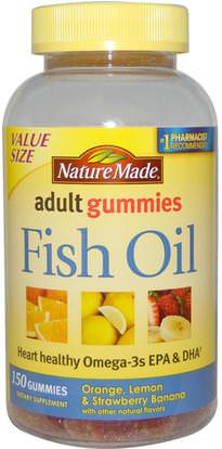 Nature Made, Adult Gummies Fish Oil, 150 Gummies ,المكملات الغذائية، إيفا أوميجا 3 6 9 (إيبا دا)، أوميغا 369 غوميز