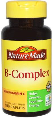 Nature Made, B-Complex with Vitamin C, 100 Caplets ,الفيتامينات، فيتامين ب المعقدة