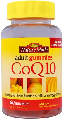 Nature Made, CoQ10 Adult Gummies, Mango, 60 Gummies ,والمكملات الغذائية، غوميز، والطاقة