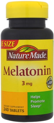 Nature Made, Melatonin, 3 mg, 240 Tablets ,والمكملات الغذائية، والنوم