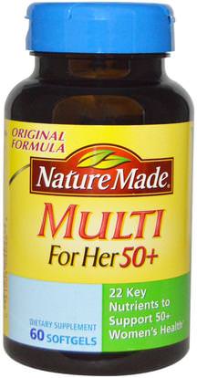 Nature Made, Multi for Her 50+, 60 Softgels ,الفيتامينات، الفيتامينات - كبار السن، النساء الفيتامينات المتعددة