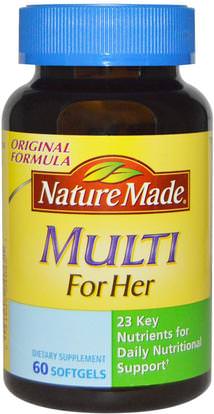 Nature Made, Multi For Her, 60 Softgels ,الفيتامينات، النساء الفيتامينات