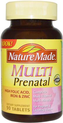 Nature Made, Multi Prenatal, 90 Tablets ,الفيتامينات، الفيتامينات قبل الولادة