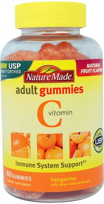 Nature Made, Vitamin C Adult Gummies, Tangerine, 80 Gummies ,الفيتامينات، فيتامين ج، فيتامين ج غوميس، الصحة، الدعم المناعي