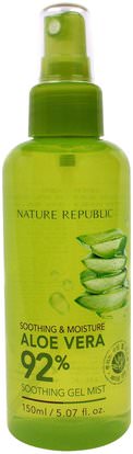 Nature Republic, Aloe Vera Soothing Gel Mist, 5.07 fl oz (150 ml) ,حمام، الجمال، الألوة فيرا كريم محلول هلام