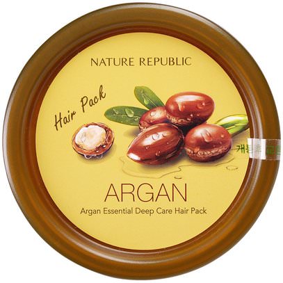 Nature Republic, Argan Essential Deep Care Hair Pack, 200 ml ,حمام، الجمال، دقة بالغة، فروة الرأس