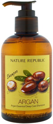 Nature Republic, Argan Essential Deep Care Shampoo, 10.13 fl oz (300 ml) ,حمام، الجمال، الشعر، فروة الرأس، الشامبو، مكيف