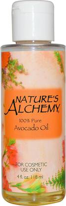 Natures Alchemy, Avocado Oil, Fragrance Free, 4 fl oz (118 ml) ,الصحة، الجلد، زيت الأفوكادو