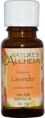 Natures Alchemy, Bulgarian Lavender, Essential Oil.5 oz (15 ml) ,حمام، الجمال، الزيوت العطرية الزيوت، زيت الخزامى