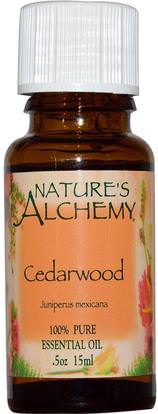 Natures Alchemy, Cedarwood, Essential Oil.5 oz (15 ml) ,حمام، الجمال، الزيوت العطرية الزيوت، زيت خشب الأرز