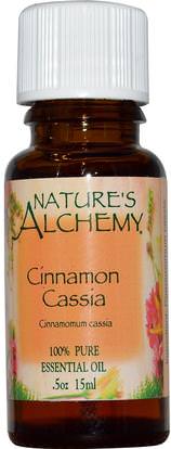 Natures Alchemy, Cinnamon Cassia, Essential Oil.5 oz (15 ml) ,حمام، الجمال، الزيوت العطرية الزيوت، زيت القرفة، زيت القرفة