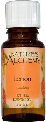 Natures Alchemy, Essential Oil, Lemon, 0.5 oz (15 ml) ,حمام، الجمال، الروائح الزيوت الأساسية، زيت الليمون