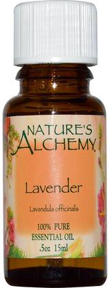 Natures Alchemy, Lavender, Essential Oil.5 oz (15 ml) ,حمام، الجمال، الزيوت العطرية الزيوت، زيت الخزامى