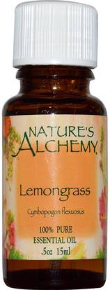 Natures Alchemy, Lemongrass, Essential Oil, 0.5 oz (15 ml) ,حمام، الجمال، الزيوت العطرية الزيوت، زيت الليمون