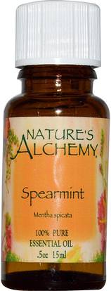 Natures Alchemy, Spearmint, Essential Oil.5 oz (15 ml) ,حمام، الجمال، الروائح الزيوت العطرية، النفط النعناع