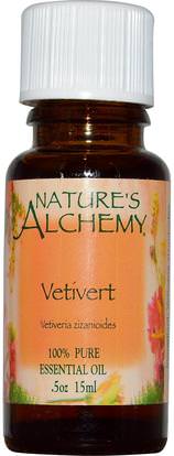 Natures Alchemy, Vetivert, Essential Oil.5 oz (15 ml) ,حمام، الجمال، الزيوت العطرية الزيوت، زيت نجيل الهند
