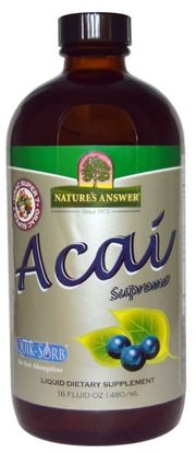 Natures Answer, Acai Supreme, 16 fl oz (480 ml) ,الغذاء، القهوة الشاي والمشروبات، عصير الفواكه، المكملات الغذائية، أكاي استخراج عصير التوت