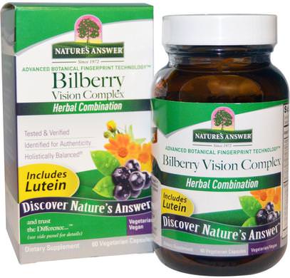 Natures Answer, Bilberry Vision Complex, 60 Vegetarian Capsules ,والرعاية الصحية، والعناية بالعيون، والرعاية الرؤية، والرؤية