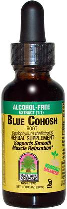 Natures Answer, Blue Cohosh, 1,000 mg, 1 fl oz (30 ml) ,الصحة، المرأة، كوهوش الأسود، كوهوش الأزرق