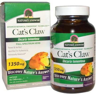 Natures Answer, Cats Claw, 1350 mg, 90 Vegetarian Capsules ,الأعشاب، القطط، مخلب، (وا، دي، غاتو)