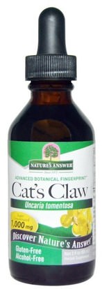 Natures Answer, Cats Claw, Alcohol-Free, 1,000 mg, 2 fl oz (60 ml) ,الأعشاب، القطط، مخلب، (وا، دي، غاتو)